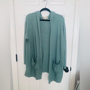 Hooded open cardigan
